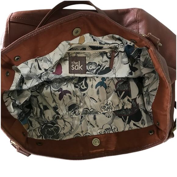 THE SAK Leather Tote Bag Brown Adjustable Office Everyday Travel Lifestyle Work - Picture 7 of 7